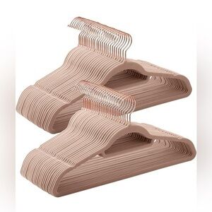 NEW Velvet Hangers, Rose Gold Swivel Hook, Non-Slip, Space-Saving, 50 Pale Brown